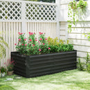 Outsunny Galvanised Steel Outdoor Raised Bed w/ Reinforced Rods, Black