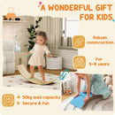 AIYAPLAY Wooden Balance Board For Kids, Wobble Board With Felt, Blue