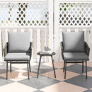 Outsunny Rattan Bistro Set, Balcony Table and Chairs with 4 Cushions, Grey