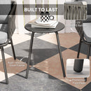 Outsunny Rattan Bistro Set, Balcony Table and Chairs with 4 Cushions, Grey