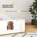 PawHut Dog Whelping Box with Whelping Pad, Adjustable Entrance - White