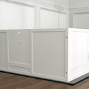 PawHut Dog Whelping Box with Whelping Pad, Adjustable Entrance - White