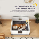 PawHut Dog Whelping Box with Whelping Pad, Adjustable Entrance - White