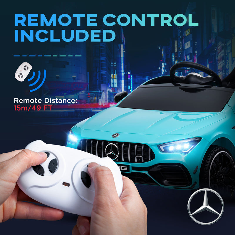 AIYAPLAY Mercedes-AMG CLA 45 Licensed 12V Ride On Car W/ Music - Black/Blue/White/Yellow