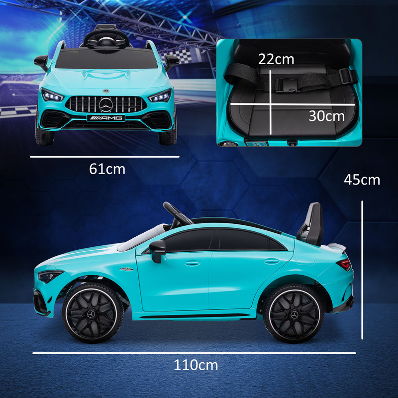 AIYAPLAY Mercedes-AMG CLA 45 Licensed 12V Ride On Car W/ Music - Black/Blue/White/Yellow