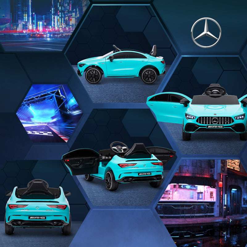 AIYAPLAY Mercedes-AMG CLA 45 Licensed 12V Ride On Car W/ Music - Black/Blue/White/Yellow