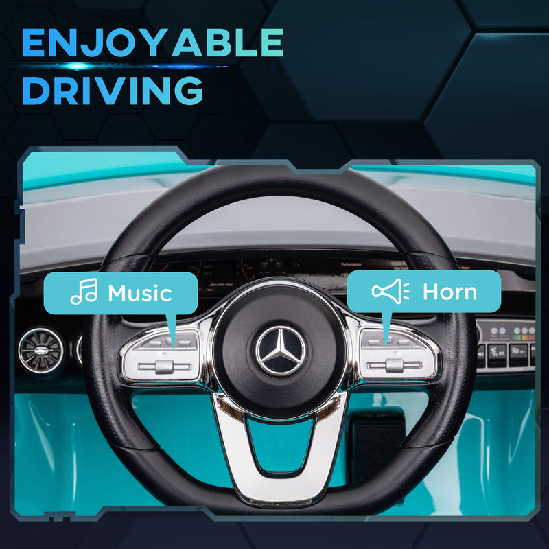 AIYAPLAY Mercedes-AMG CLA 45 Licensed 12V Ride On Car W/ Music - Black/Blue/White/Yellow