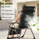 Outsunny Zero Gravity Chairs Set of 2 with Cup Holder, Headrest, Black