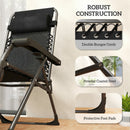 Outsunny Zero Gravity Chairs Set of 2 with Cup Holder, Headrest, Black