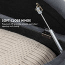 HOMCOM Semi-Circle Storage Ottoman Bench Tufted Upholstered Accent Footrest