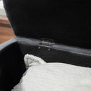 HOMCOM Semi-Circle Storage Ottoman Bench Tufted Upholstered Accent Footrest