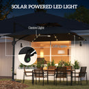 Outsunny 3.5m Aluminium Cantilever Parasol W/ LED Lights Crank Tilt UV50+