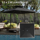 Outsunny 3.5m Aluminium Cantilever Parasol W/ LED Lights Crank Tilt UV50+