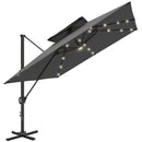 Outsunny 3.5m Aluminium Cantilever Parasol W/ LED Lights Crank Tilt UV50+