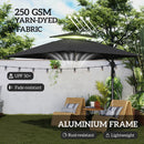 Outsunny 3.5m Aluminium Cantilever Parasol W/ LED Lights Crank Tilt UV50+