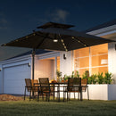 Outsunny 3.5m Aluminium Cantilever Parasol W/ LED Lights Crank Tilt UV50+