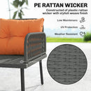 Outsunny Sectional Outdoor Furniture with Glass Top Table, Orange