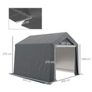 Outsunny 3 x 3(m) Portable Shed, Waterproof and Heavy Duty Dark Grey