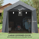 Outsunny 3 x 3(m) Portable Shed, Waterproof and Heavy Duty Dark Grey