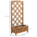Outsunny Wooden Planter with Trellis, Raised Bed for Garden, Brown