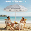 Outsunny 1.8 M Beach Umbrella Parasol With Sand Anchor, 30 Tilt, Light Grey