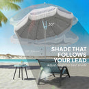 Outsunny 1.8 M Beach Umbrella Parasol With Sand Anchor, 30 Tilt, Light Grey