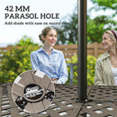 Outsunny Outdoor Dining Set With Cushions, Parasol Hole, Bronze Tone
