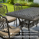 Outsunny Outdoor Dining Set With Cushions, Parasol Hole, Bronze Tone