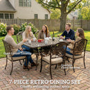 Outsunny Outdoor Dining Set With Cushions, Parasol Hole, Bronze Tone