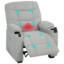 HOMCOM Electric Massage Recliner Armchair With Heat, Reclining Chair, Grey