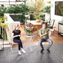 Outsunny 3 Pieces Outdoor Bistro Set, Glass Top Table and Chairs, White