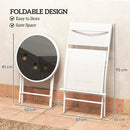 Outsunny 3 Pieces Outdoor Bistro Set, Glass Top Table and Chairs, White