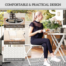 Outsunny 3 Pieces Outdoor Bistro Set, Glass Top Table and Chairs, White