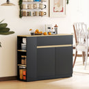 HOMCOM Sideboard, Storage Cabinet With 2 Drawers, 3 Open Shelves, Black