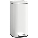 HOMCOM 30L Kitchen Bin, Pedal Bin with Lid, Removable Inner Bucket, Cream