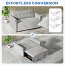 HOMCOM Convertible Pull Out Sleeper Sofa Bed Settee for Living Room, Grey