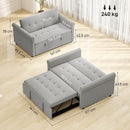 HOMCOM Convertible Pull Out Sleeper Sofa Bed Settee for Living Room, Grey