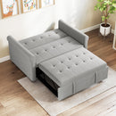 HOMCOM Convertible Pull Out Sleeper Sofa Bed Settee for Living Room, Grey
