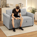 HOMCOM Convertible Pull Out Sleeper Sofa Bed Settee for Living Room, Grey