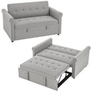 HOMCOM Convertible Pull Out Sleeper Sofa Bed Settee for Living Room, Grey