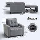 HOMCOM 3-in-1 Sofa Bed, Convertible Sleeper Chair With Adjustable Backrest