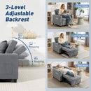HOMCOM 3-in-1 Sofa Bed, Convertible Sleeper Chair With Adjustable Backrest