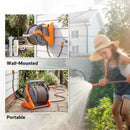 Outsunny Portable Garden Hose Reel, 20+2 M Wall Mounted Hose Reel