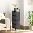 HOMCOM Narrow 4 Drawer Dresser with Steel Frame, Chest of Drawers, Black