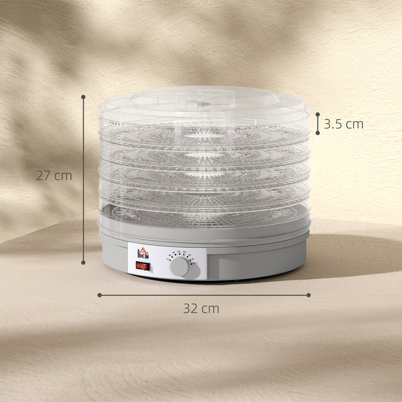HOMCOM 5 Tier Food Dehydrator for Drying Fruit Meat Vegetable Pet Treat