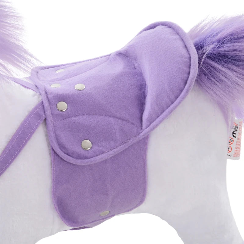 HOMCOM Children's  Ride on Unicorn - Purple and White