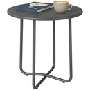 Outsunny Metal Garden Side Table, 48 Cm Round Outdoor Table, Dark Grey