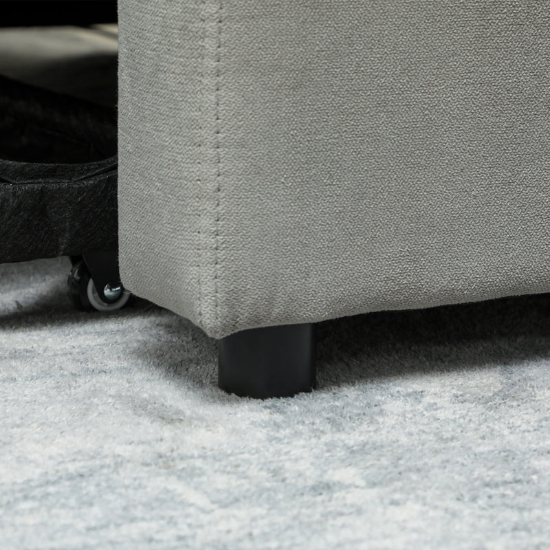 HOMCOM 2 Seater Sofa Bed Convertible Bed Settee with Cushions, Pockets, Grey