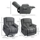 HOMCOM Power Lift Recliner Chair, Reclining Chair With Massage, Grey