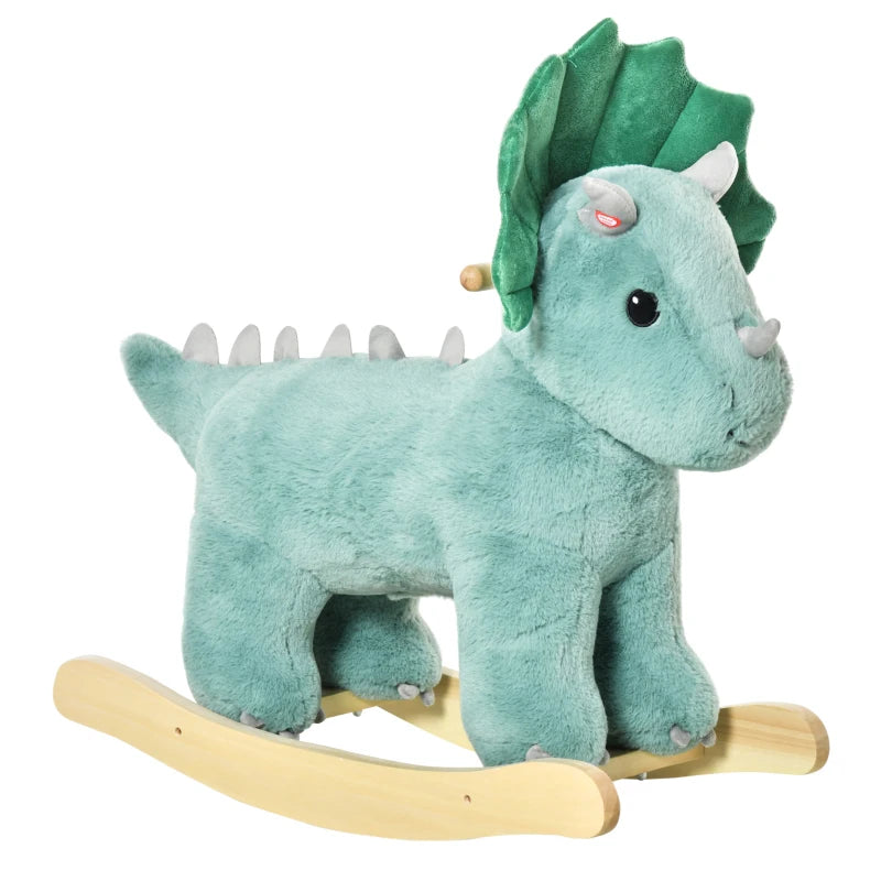 HOMCOM Children's  Rocking  Triceratops - Green